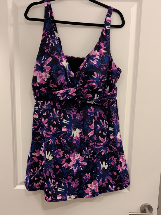 Swimsuits For All Other - SWIMSUITS FOR ALL -Size 22  Floral One-Piece Swim Dress in Purple, Pink, Blue